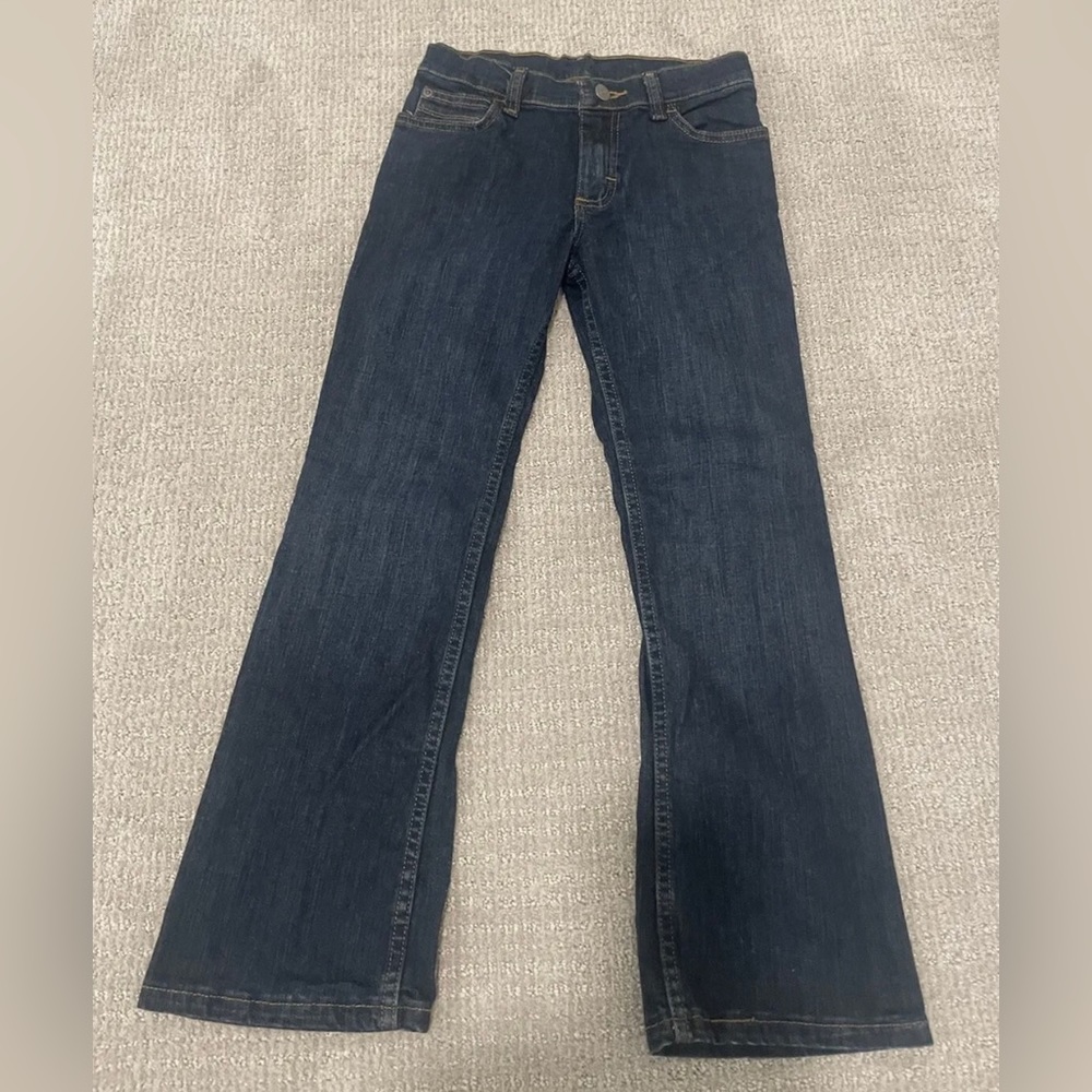 WRANGLER Jeans Boot Cut Flare Adjustable Waist Blue Denim Wash Boys 10